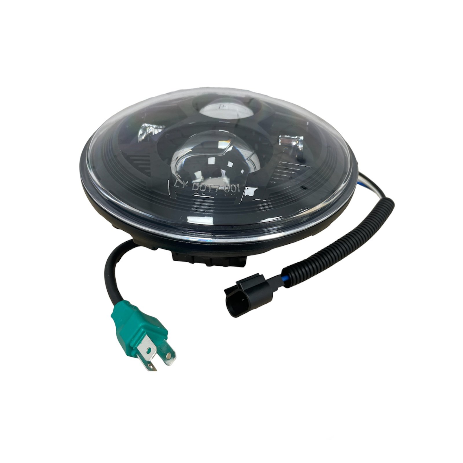 LED Headlight Black 7" Inch for Harley Davidson - Image 2