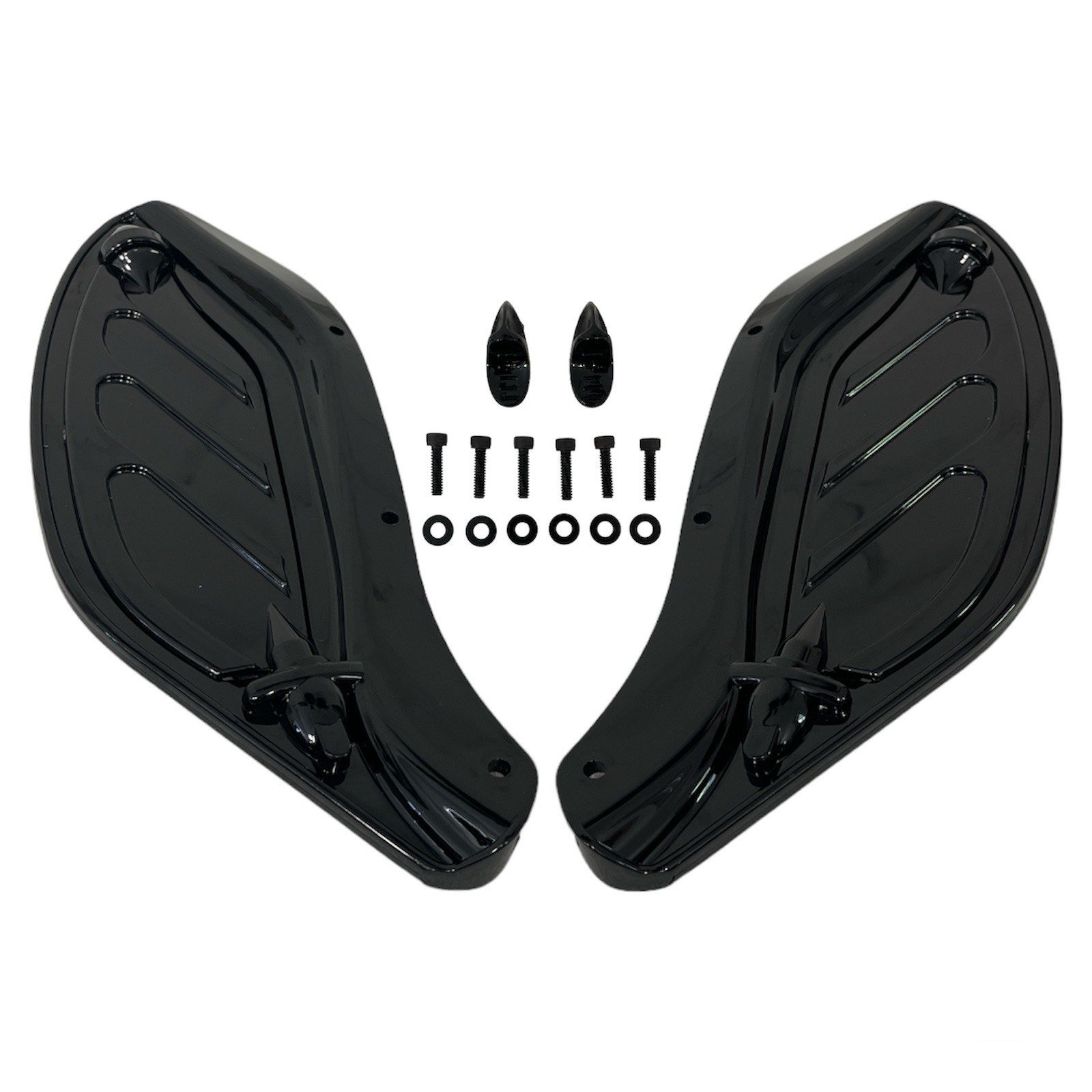 Black Adjustable Side Wing Fairing Fit For Harley Touring 1996-13
