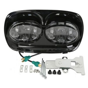 Dual LED Front Headlight Head Light Fit For Harley Road Glide