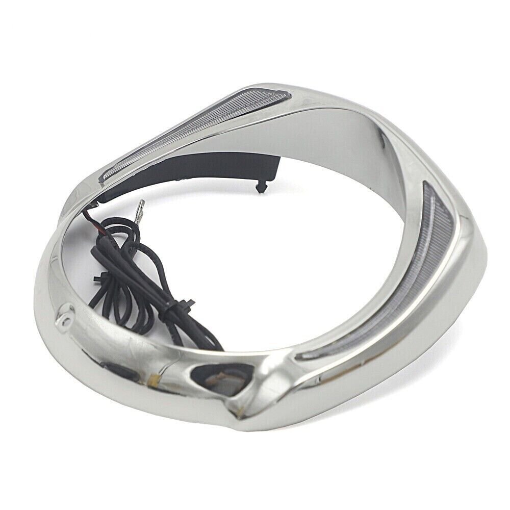 Headlights Bezel Trim Ring with LED Lights for Street Glide