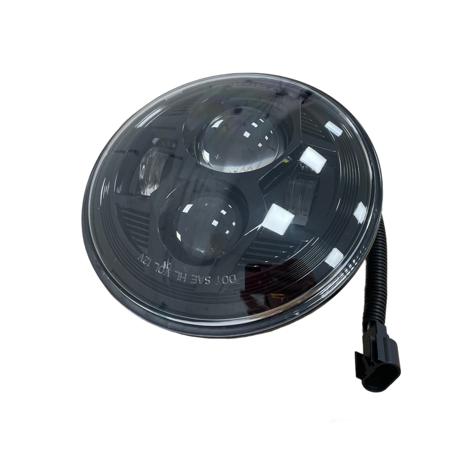 LED Headlight Black 7" Inch for Harley Davidson