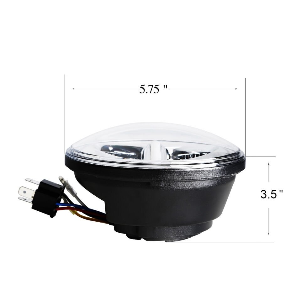 5.75" LED Projector Headlight for Sportster, Dyna, Softail - Image 7