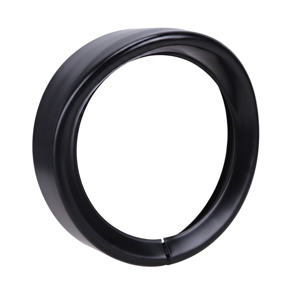 7" Black Headlight Headlamp Trim Ring For Touring - Image 4