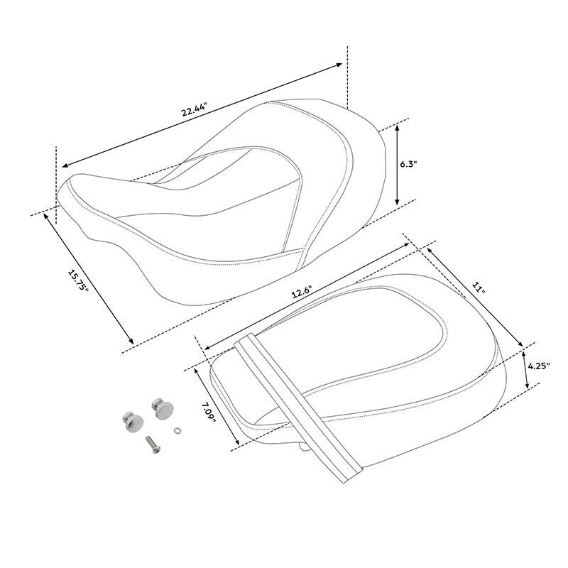 Black Driver & Passenger Seat For Touring 2014-2023 - Image 4