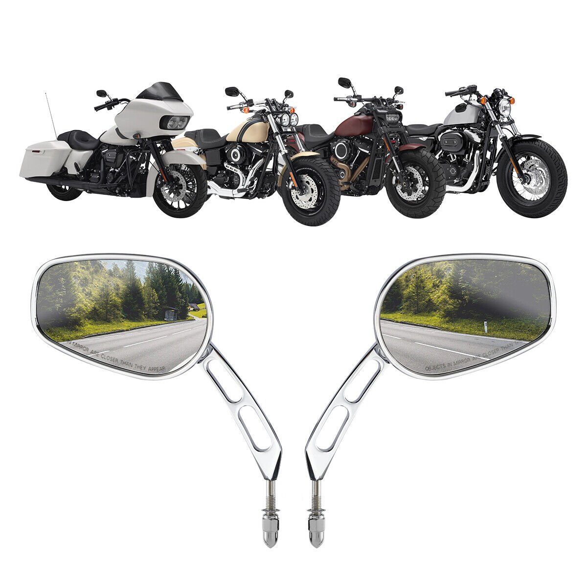 8mm Rear View Mirror for Harley Softail, Touring '83-later models - Image 4
