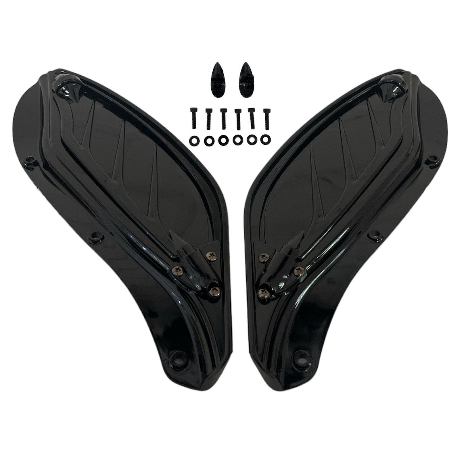 Black Adjustable Side Wing Fairing Fit For Harley Touring 1996-13 - Image 5