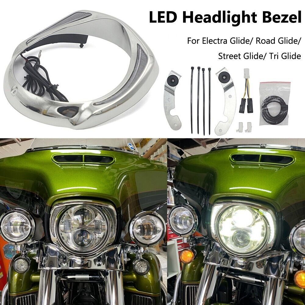 Headlights Bezel Trim Ring with LED Lights for Street Glide - Image 6