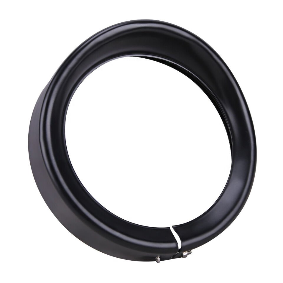 7" Black Headlight Headlamp Trim Ring For Touring - Image 7