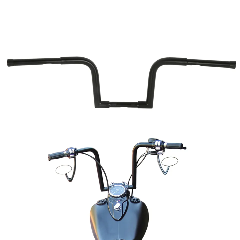 Black 12" rise Handlebar for Harley Davidson - Image 7