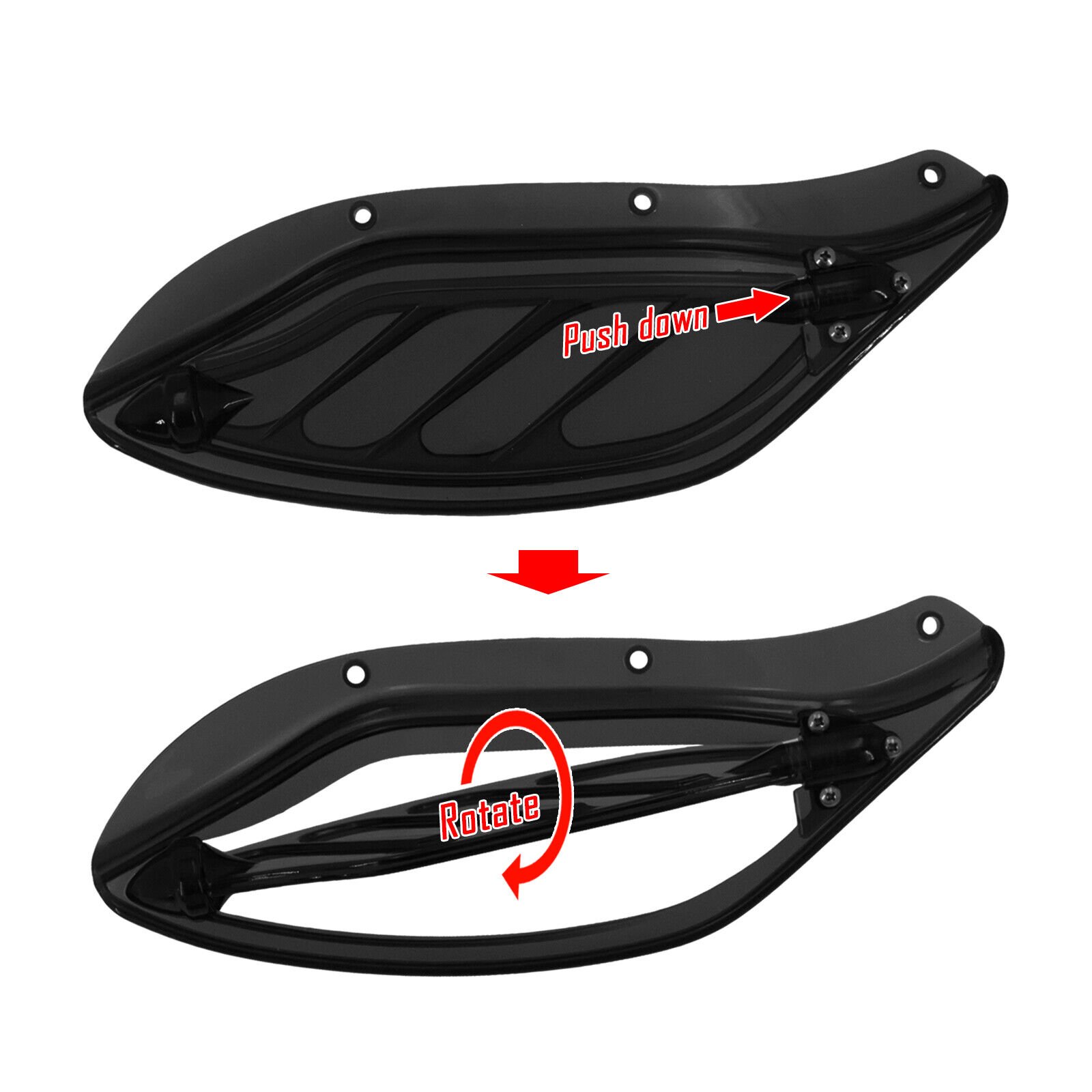Black Adjustable Side Wing Fairing Fit For Harley Touring 1996-13 - Image 9