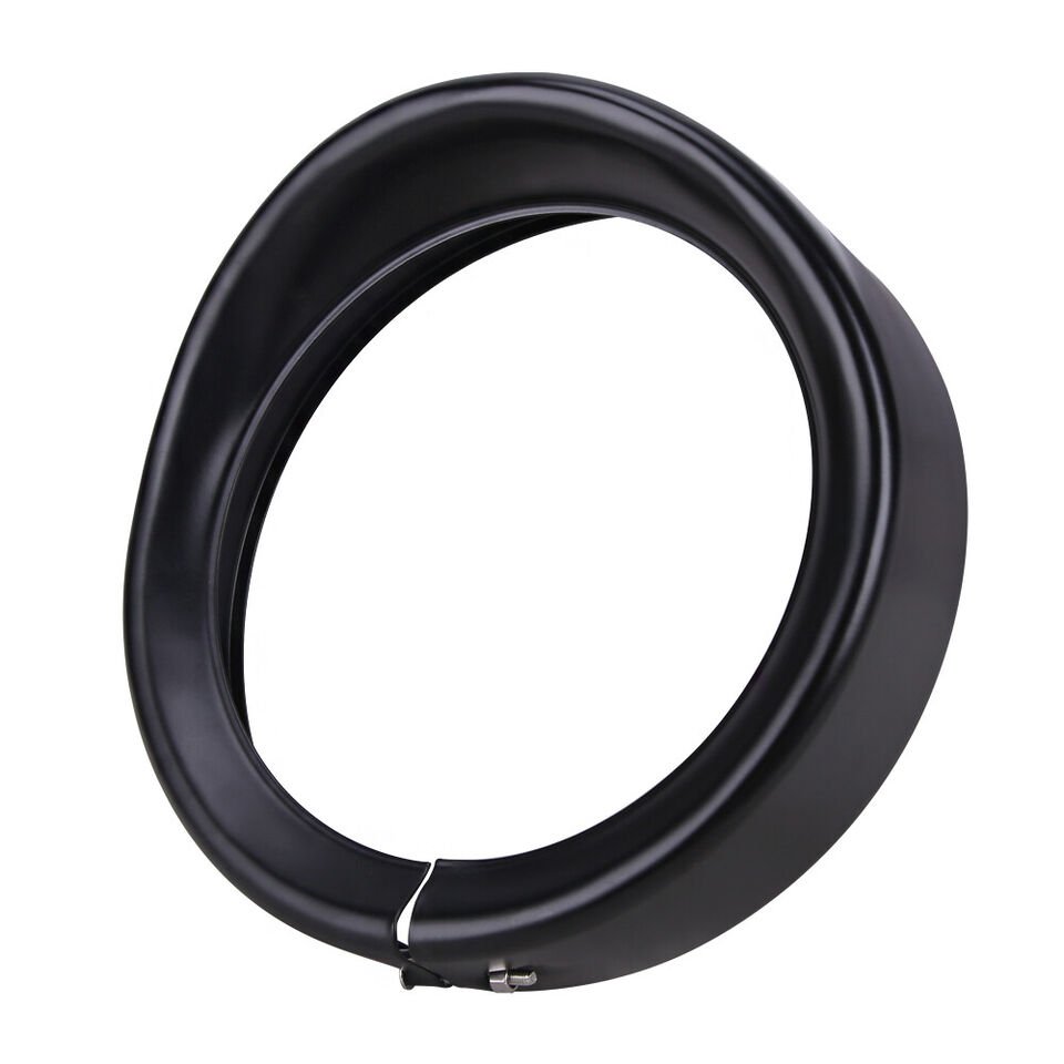 7" Black Headlight Headlamp Trim Ring For Touring - Image 8