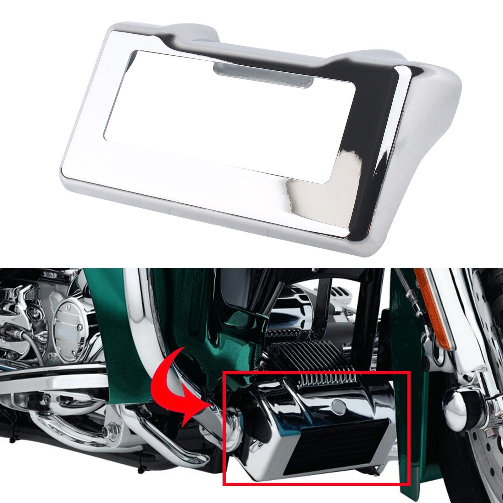Chrome Oil Cooler Cover For Harley Davidson Touring '11-'16 - Image 9