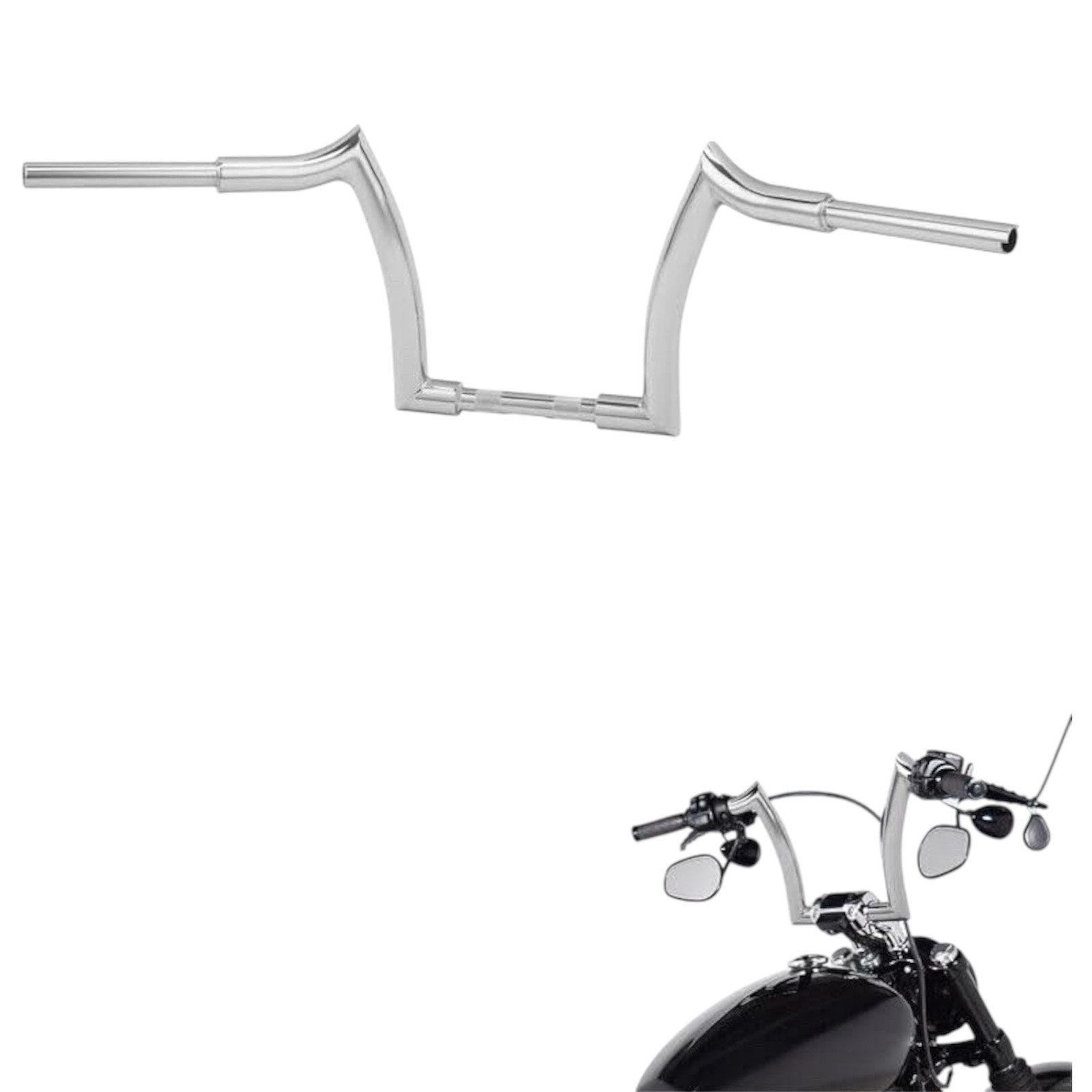 Chrome 13.8" Ape Hanger Handlebar for Harley Davidson Softail - Image 2