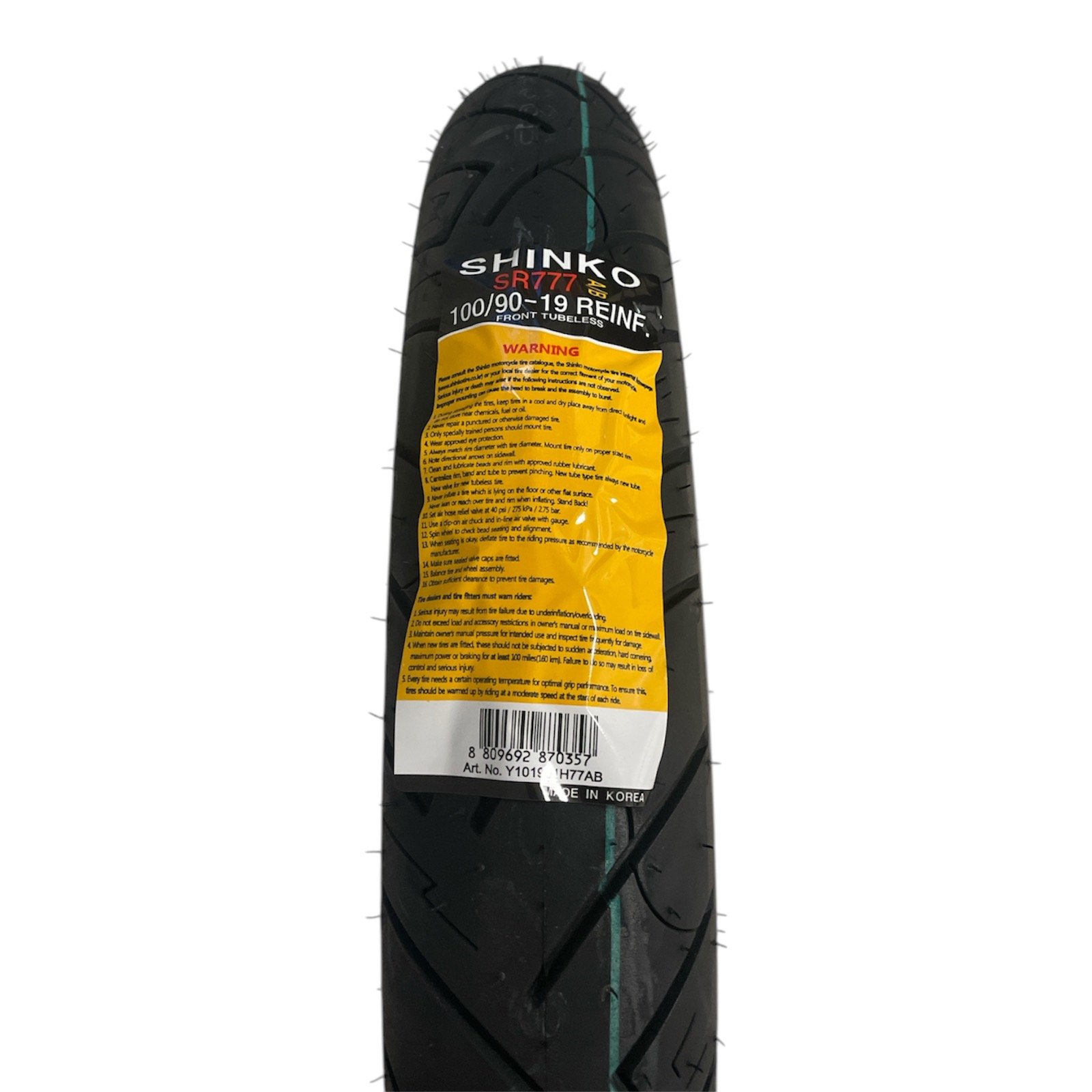 Shinko F777 100/90H-19 Front Tire for Harley Davidson Dyna - Image 3