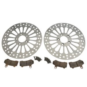 11.8" Polished Front Brake Discs Set for Touring '08-up